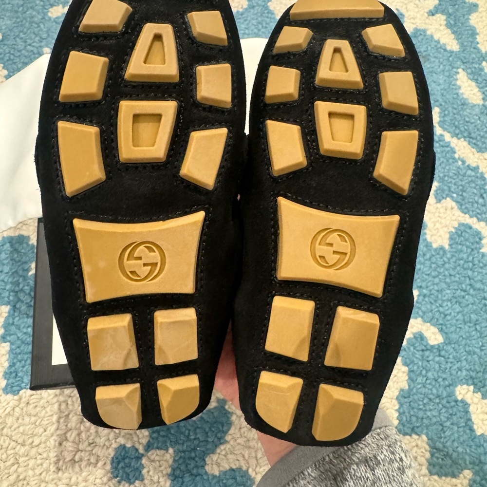 Kids Black Loafers with Gold Accent - Picture 6 of 7